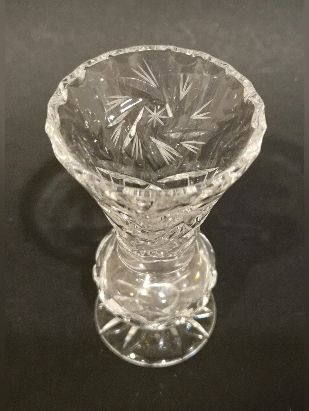 Crystal Cut Glass Bud Vase in Clear
